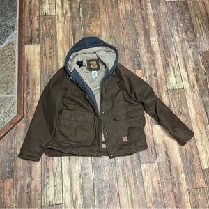 Berne Men’s Large Hooded Canvas coat w/ Sherpa lining